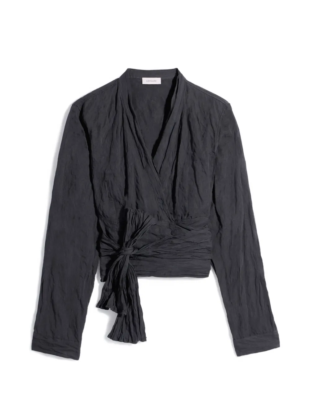 LEMAIRE Top a maniche lunghe con scollo a V - Nero