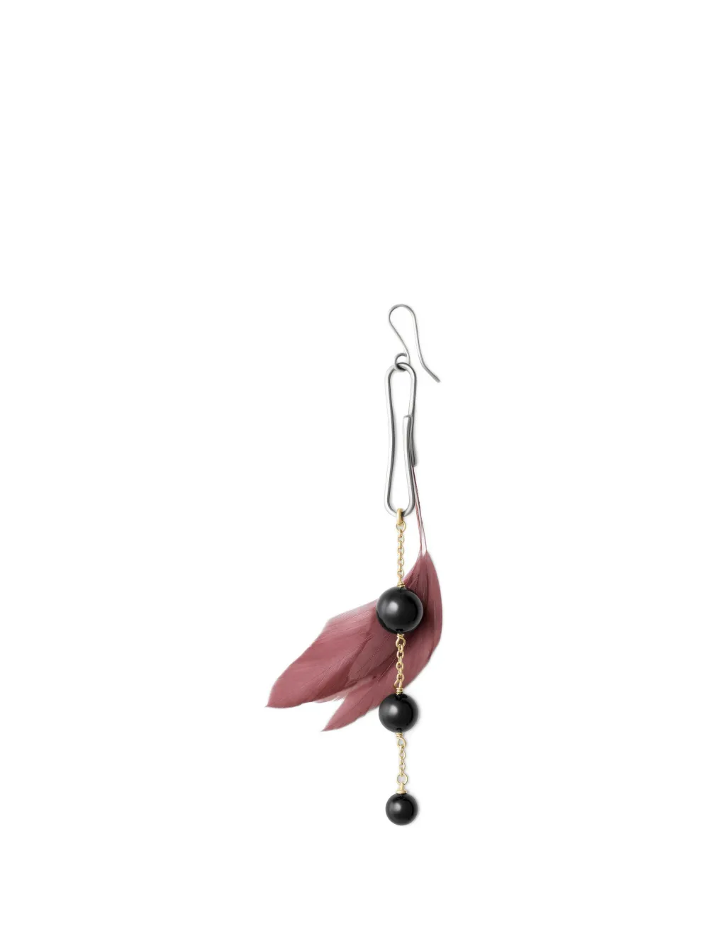 LEMAIRE feather dot earring - Argento