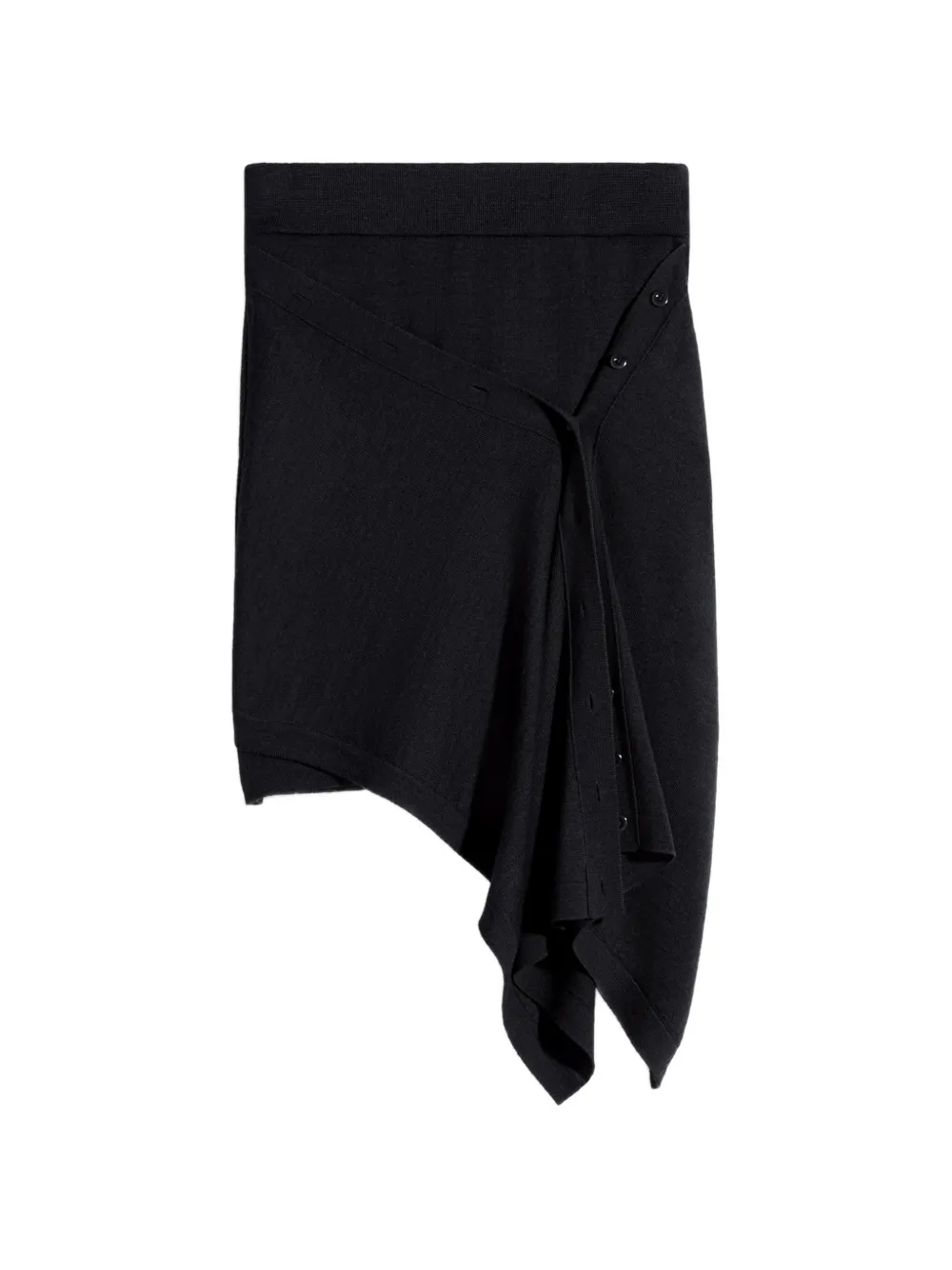 LEMAIRE buttoned draped asymmetric skirt - Nero