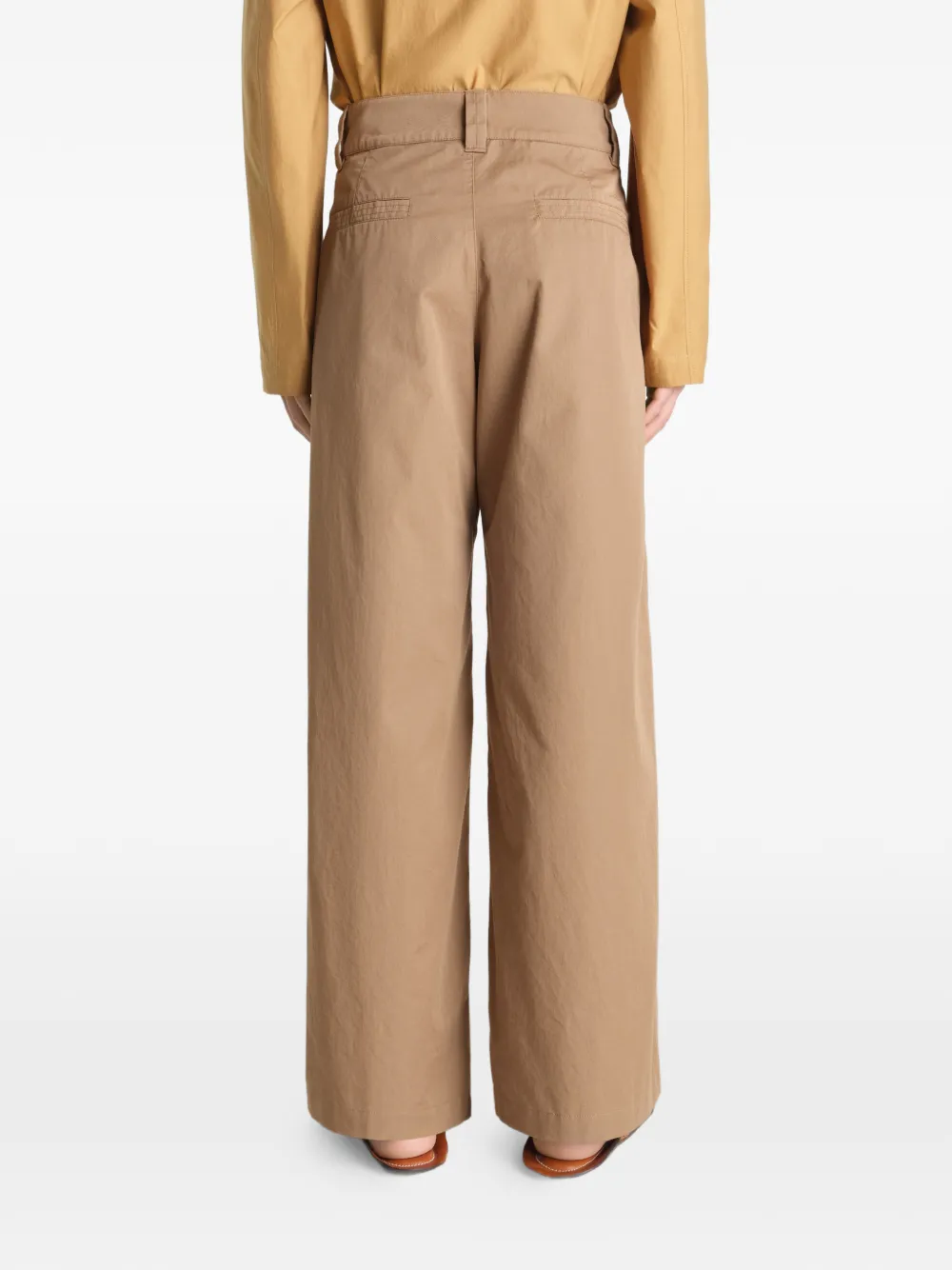 LEMAIRE Straight broek van licht katoenen twill Beige