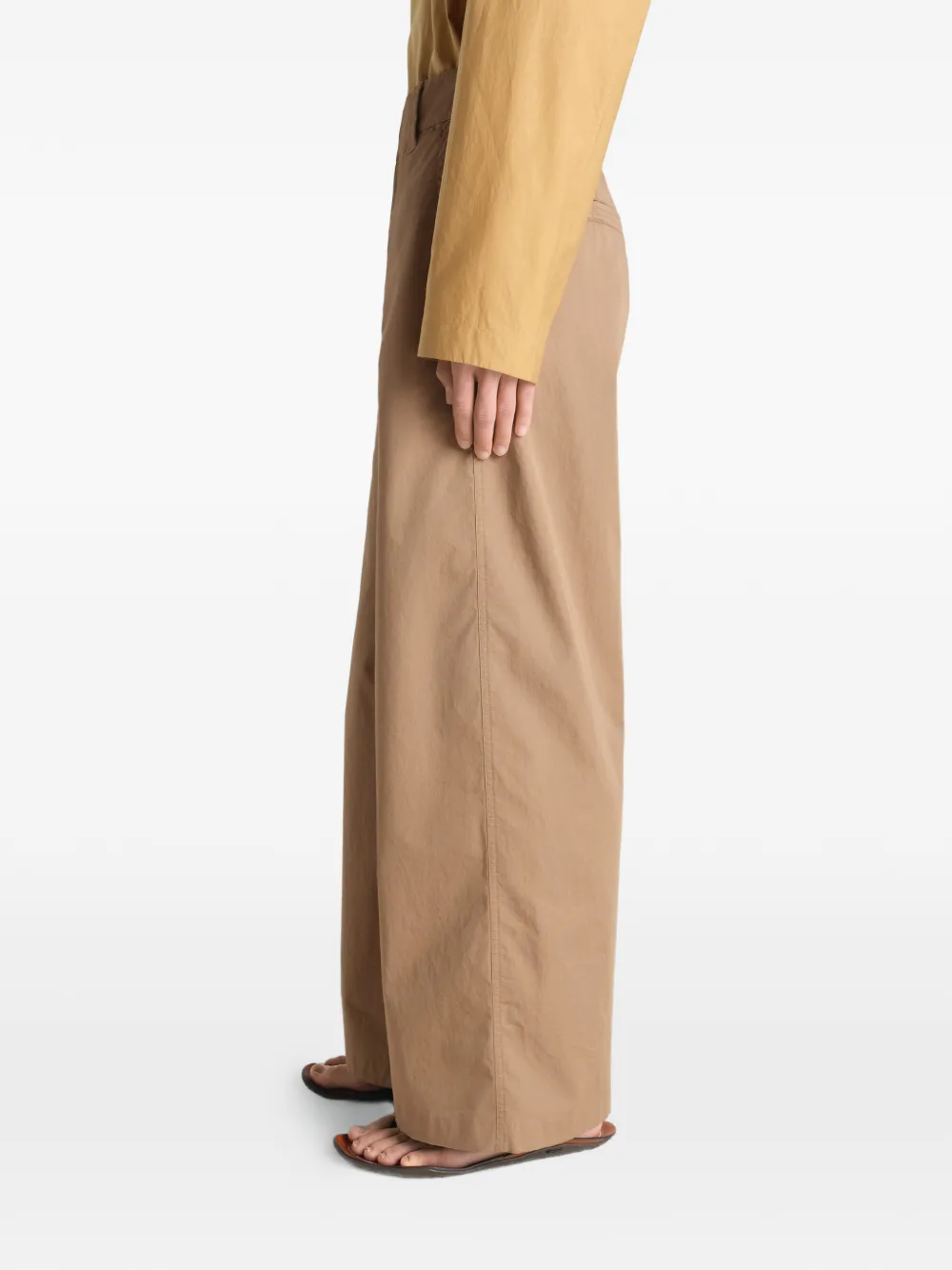 LEMAIRE Straight broek van licht katoenen twill Beige