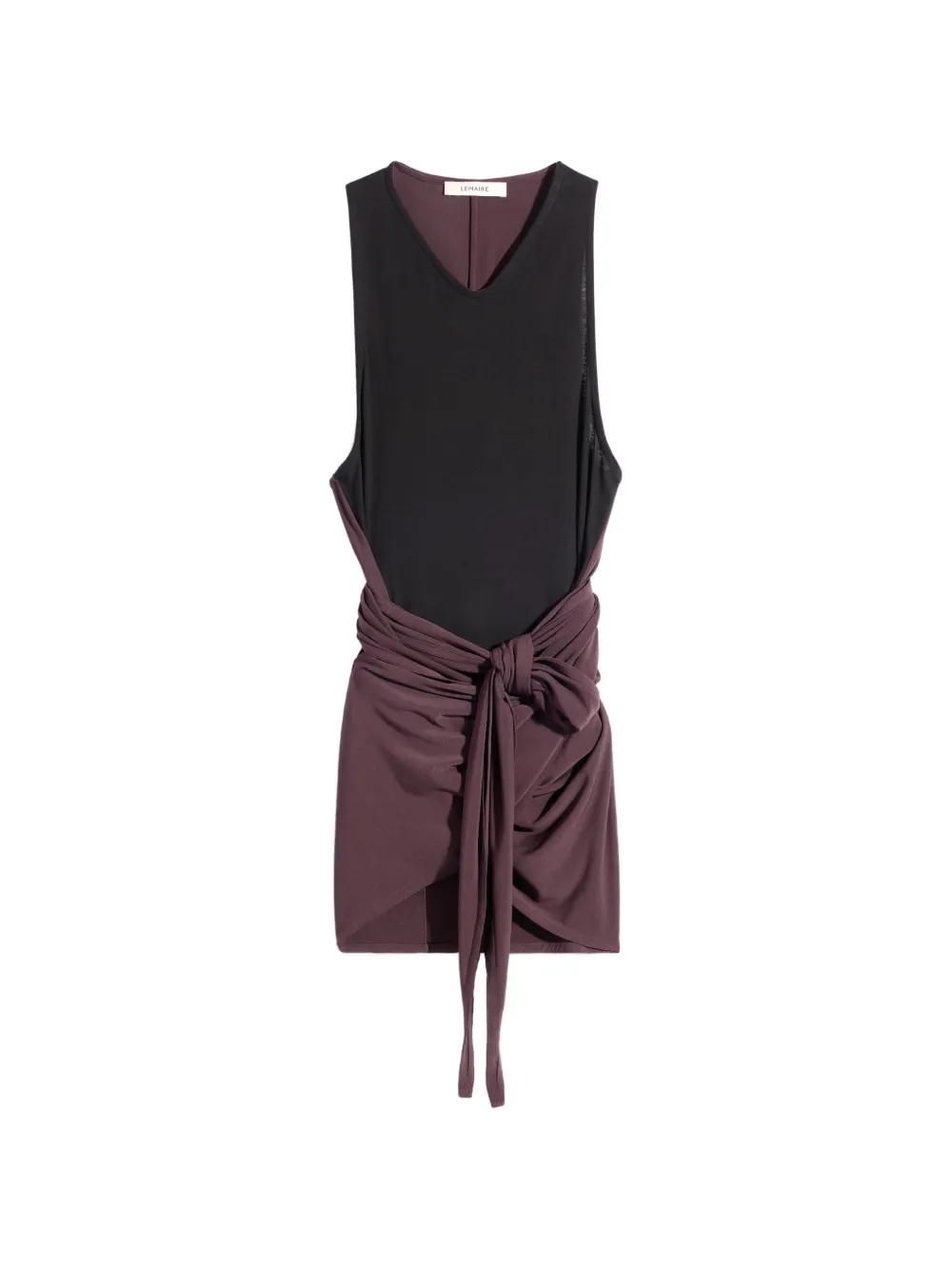 LEMAIRE Abito smanicato con drappeggio - Nero