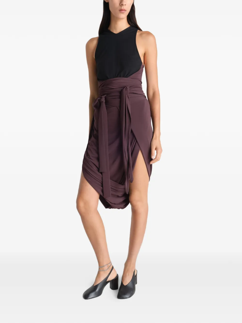  Lemaire Draped Sleeveless Dress - Black 