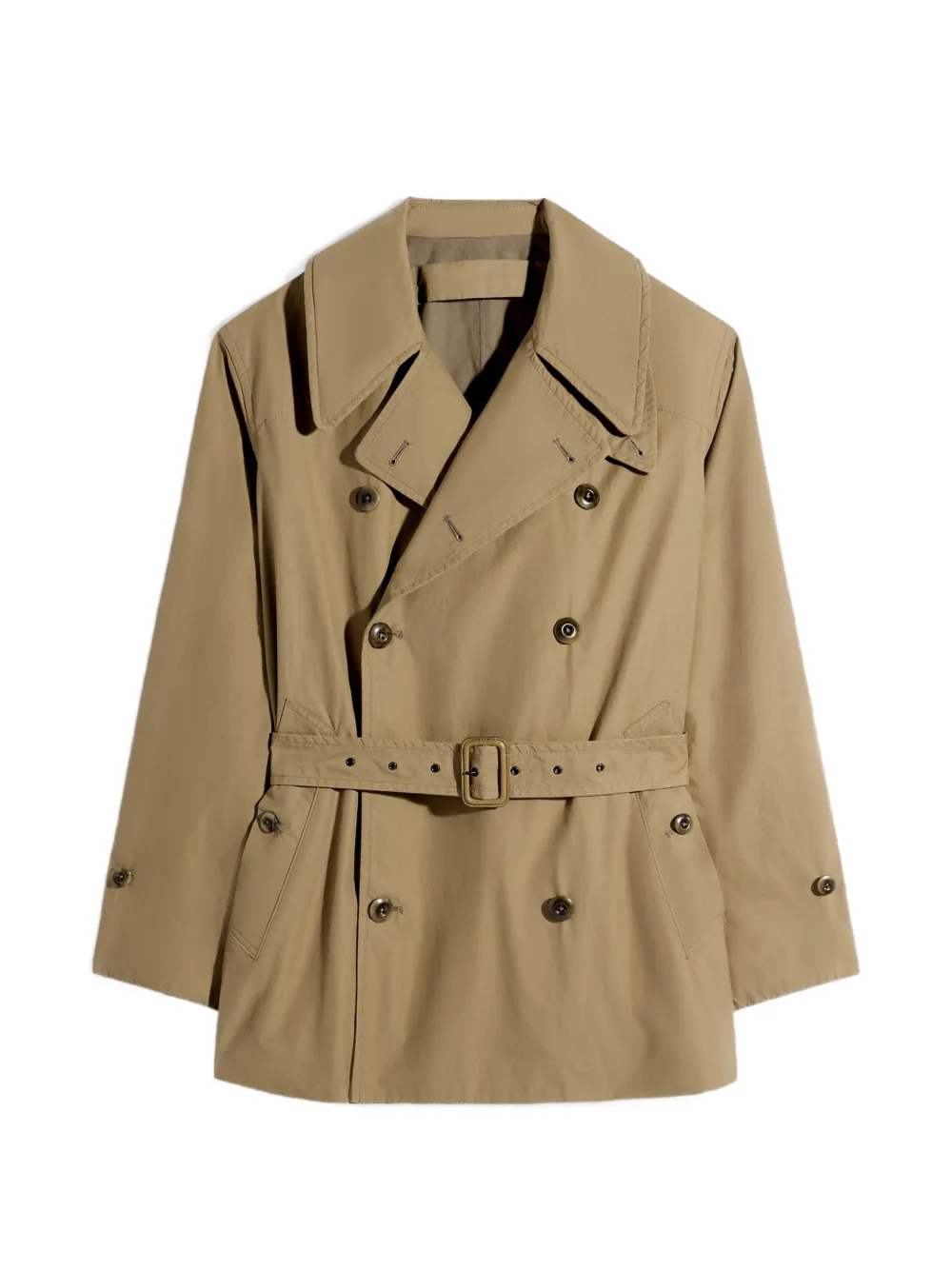 Lemaire Double-breasted Belted Coat In Green