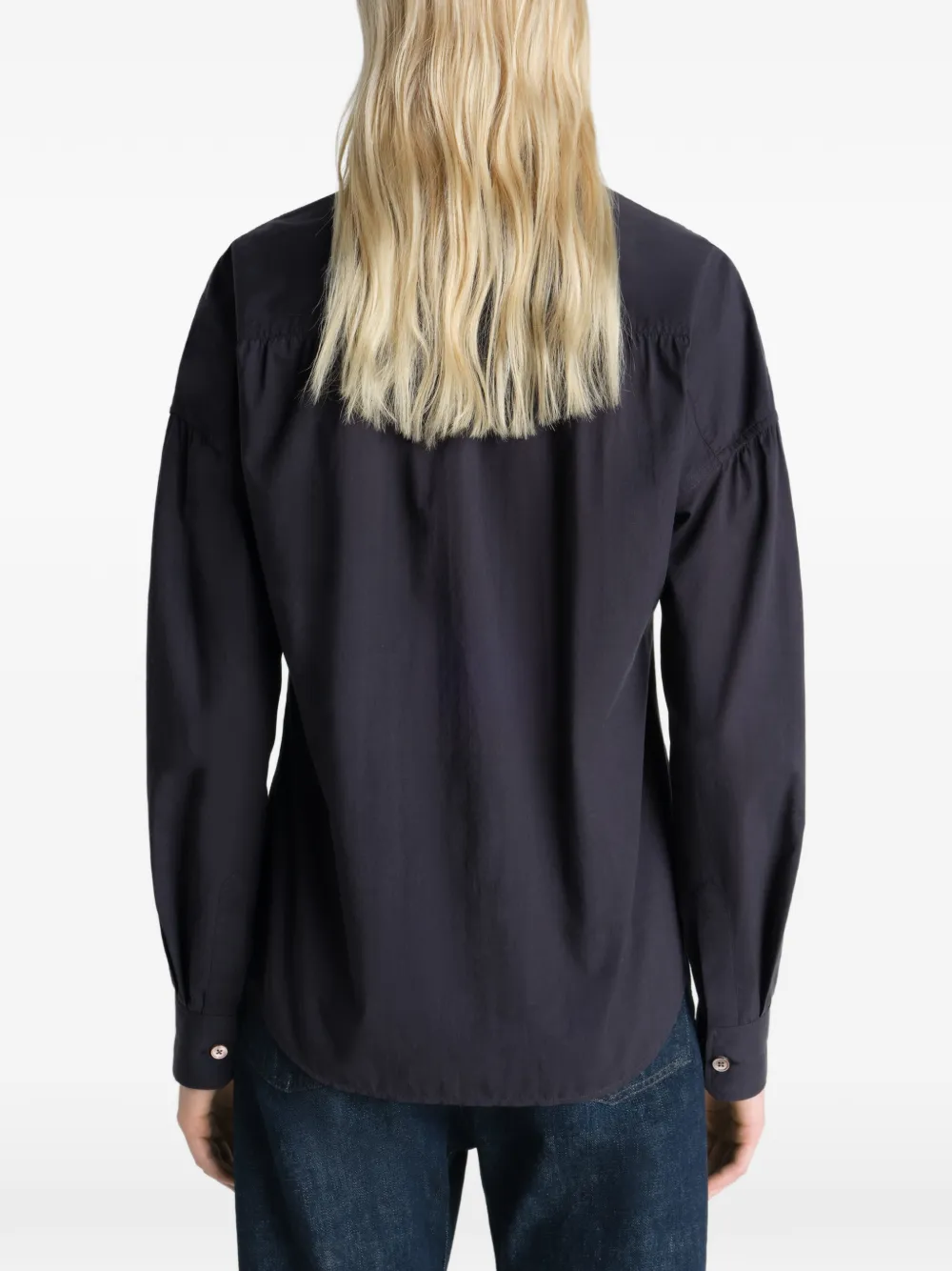 LEMAIRE Blouse met puntkraag Zwart