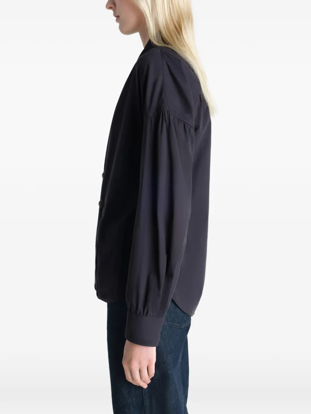 LEMAIRE Blouse met puntkraag Zwart