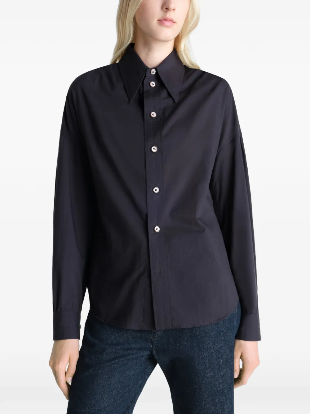  Lemaire Pointed Collar Shirt - Black 