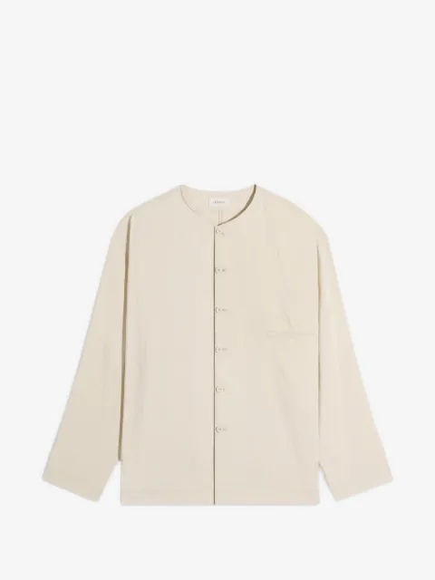 LEMAIRE V-neck shirt in dry silk