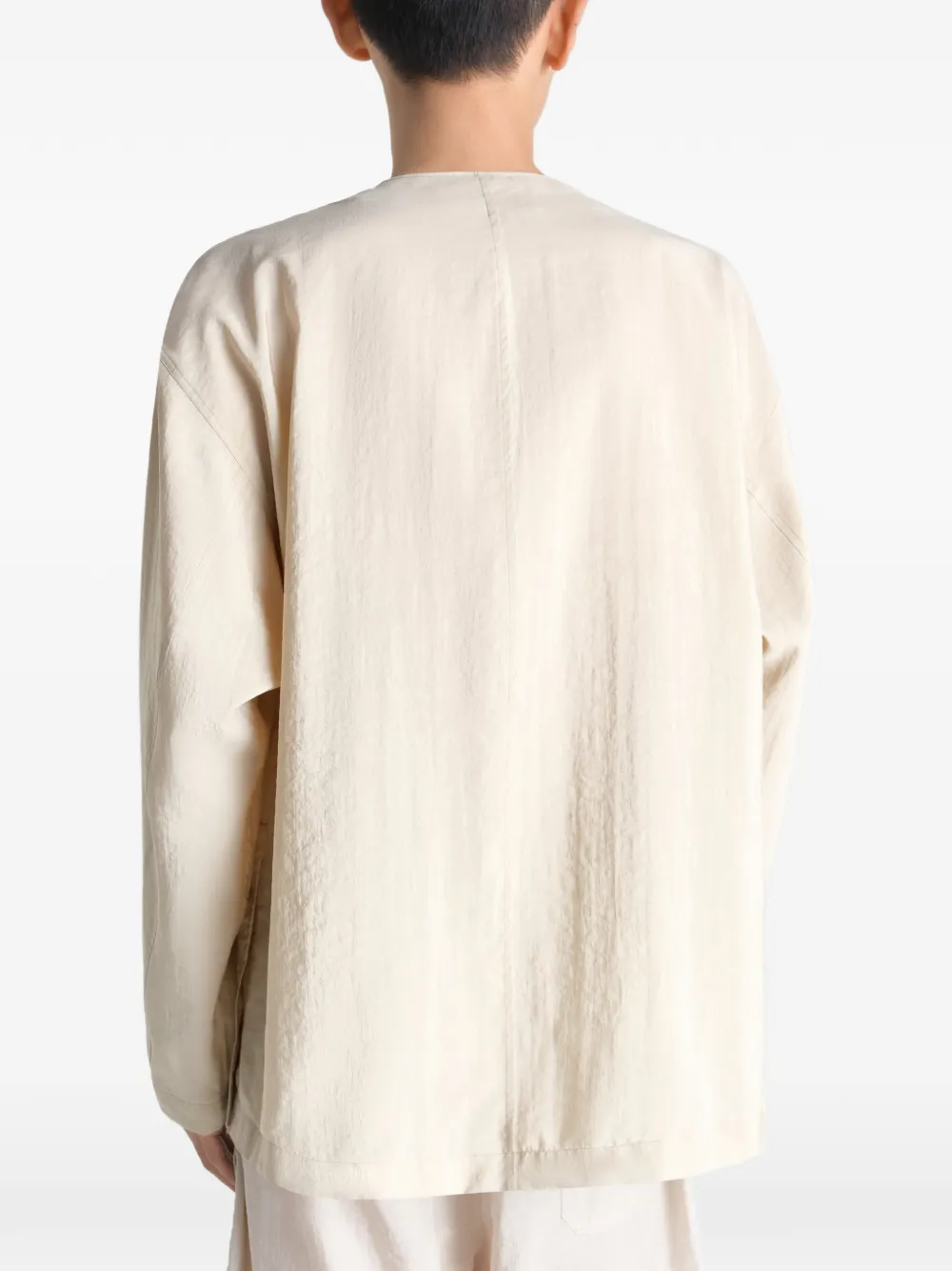LEMAIRE Overhemd met V-hals van zijde Beige