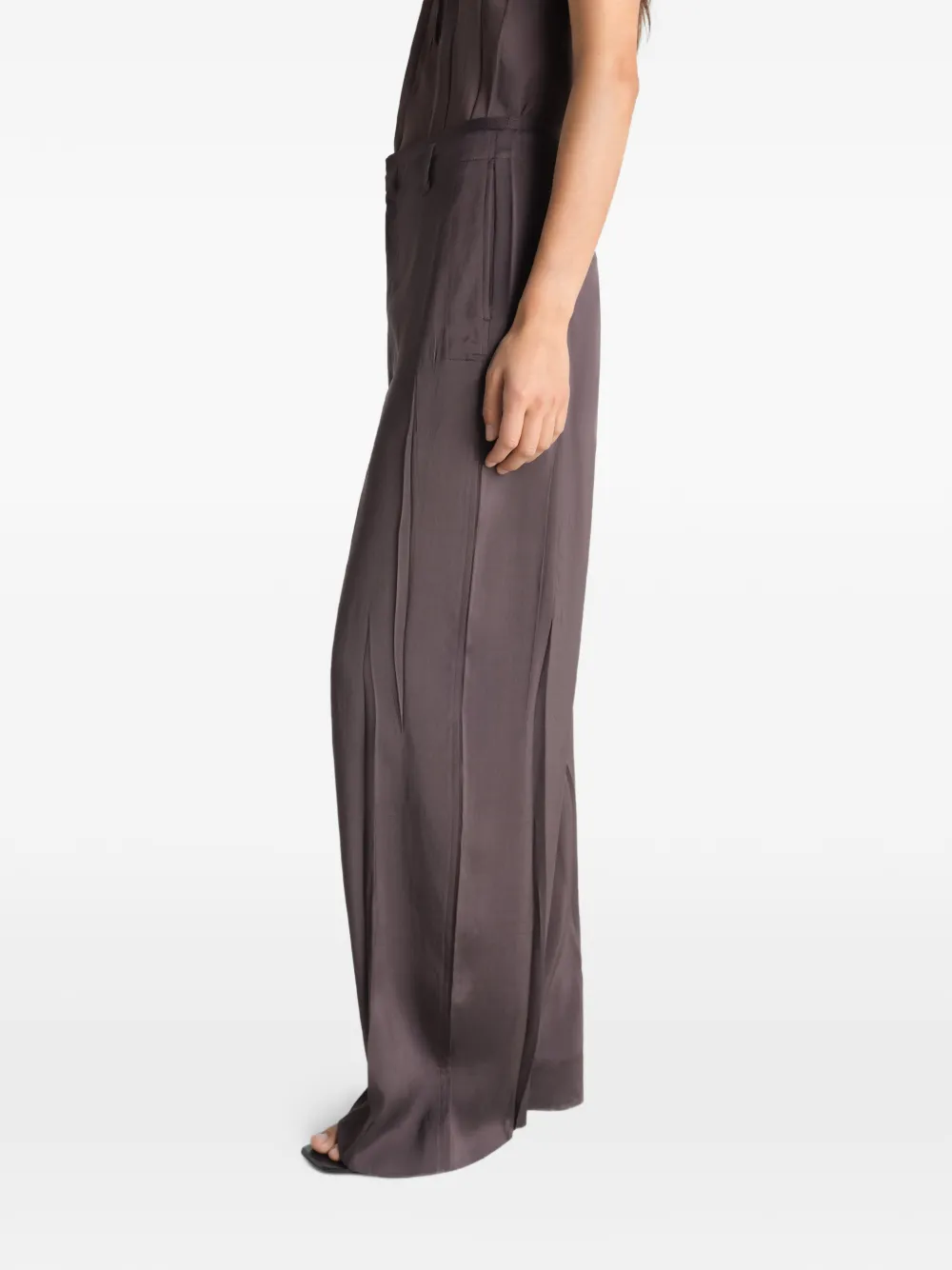LEMAIRE Geplooide zachte broek van polyviscose twill Bruin