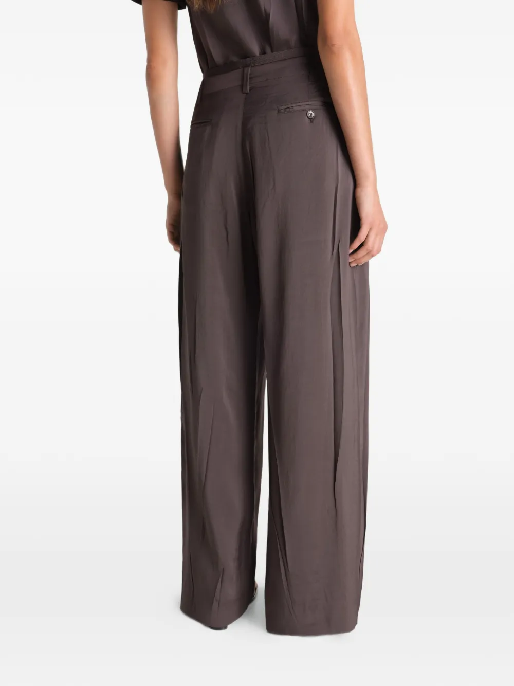LEMAIRE Geplooide zachte broek van polyviscose twill Bruin