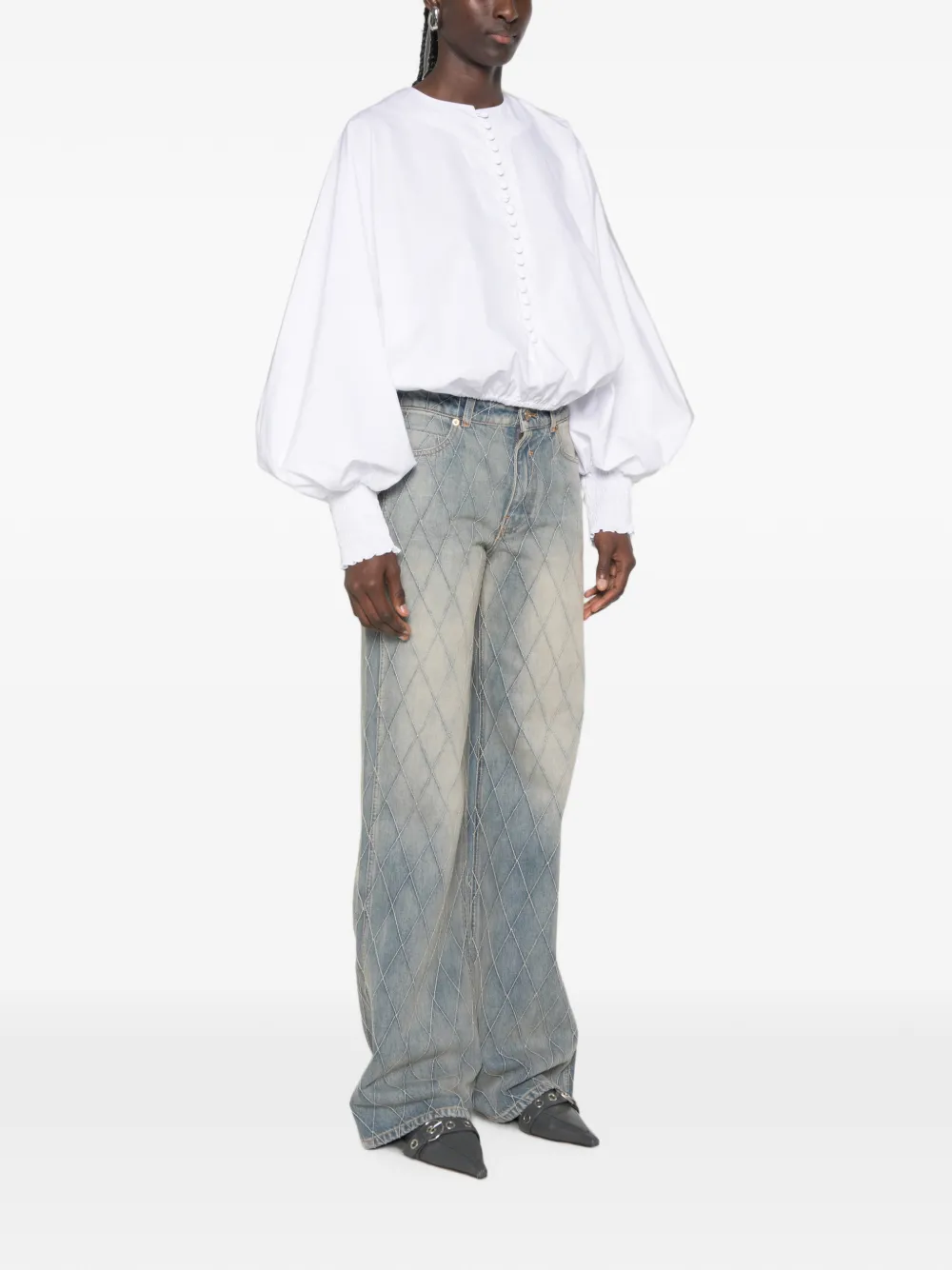 Balmain Blouse met vleermuismouwen Wit