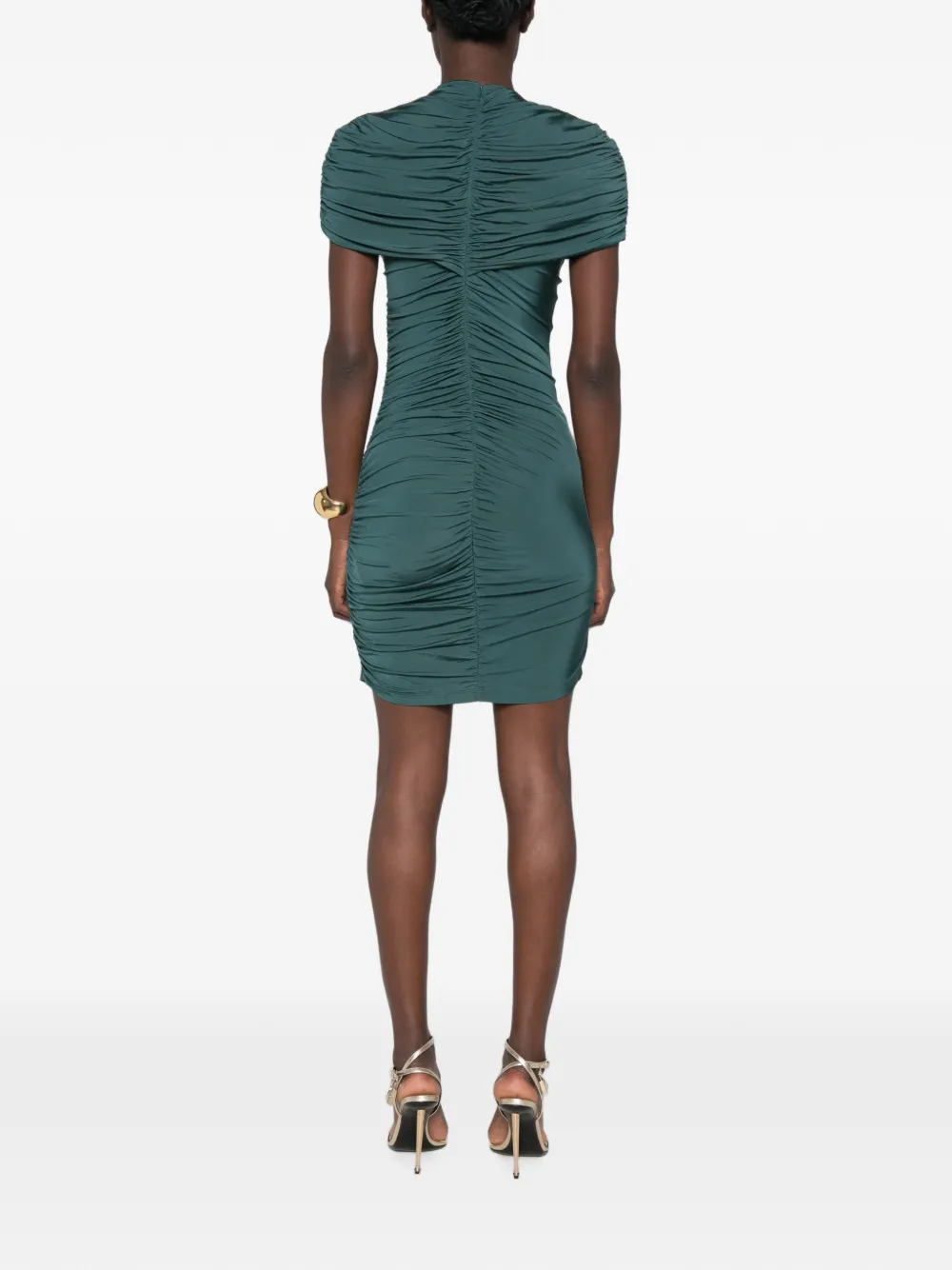 Balmain Gedrapeerde jersey jurk Groen