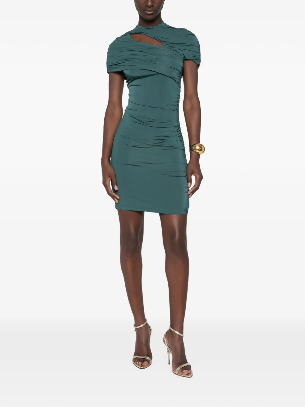 Balmain Gedrapeerde jersey jurk Groen