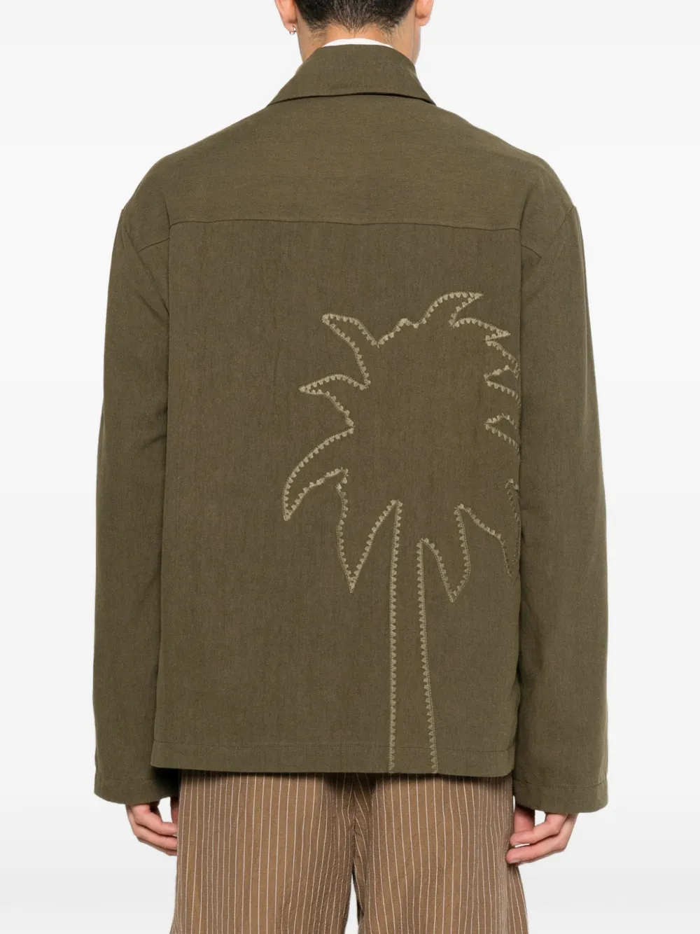COMMAS Shirtjack met opgestikte zak en geborduurde palm Groen