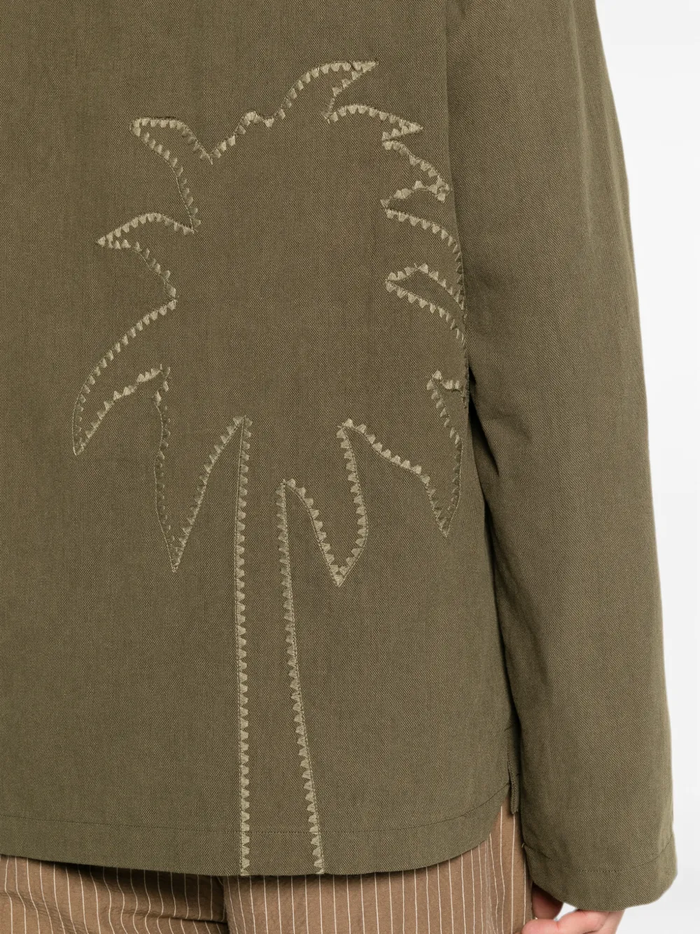 COMMAS Shirtjack met opgestikte zak en geborduurde palm Groen
