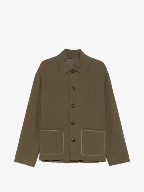 COMMAS palm-embroidered patch-pocket overshirt