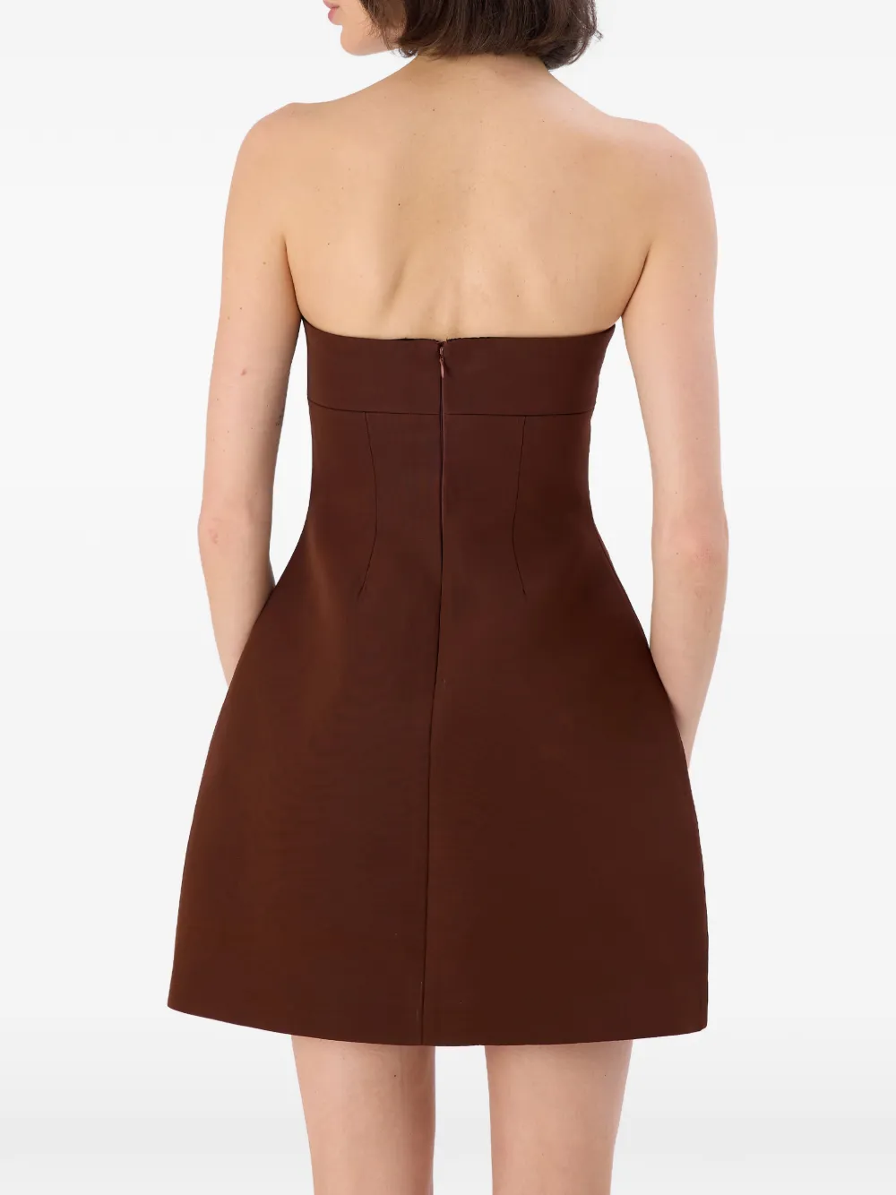 OCCLEUS Liv strapless mini-jurk Bruin