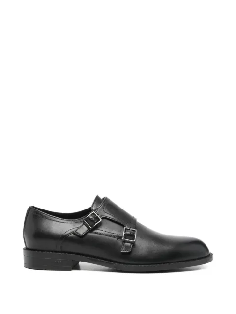 BOSS buckle strap leather oxford shoes
