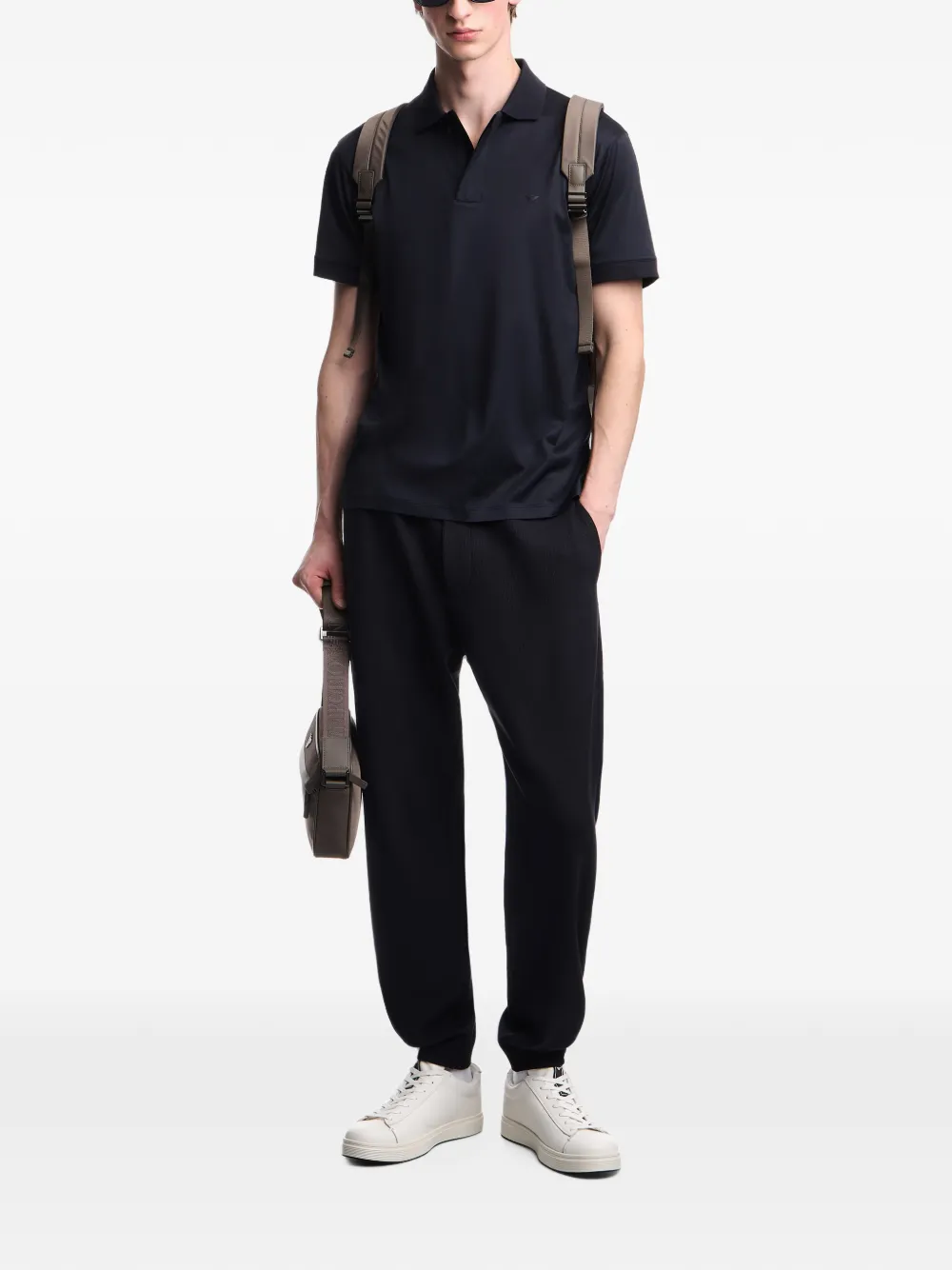 Emporio Armani Poloshirt met logo Zwart