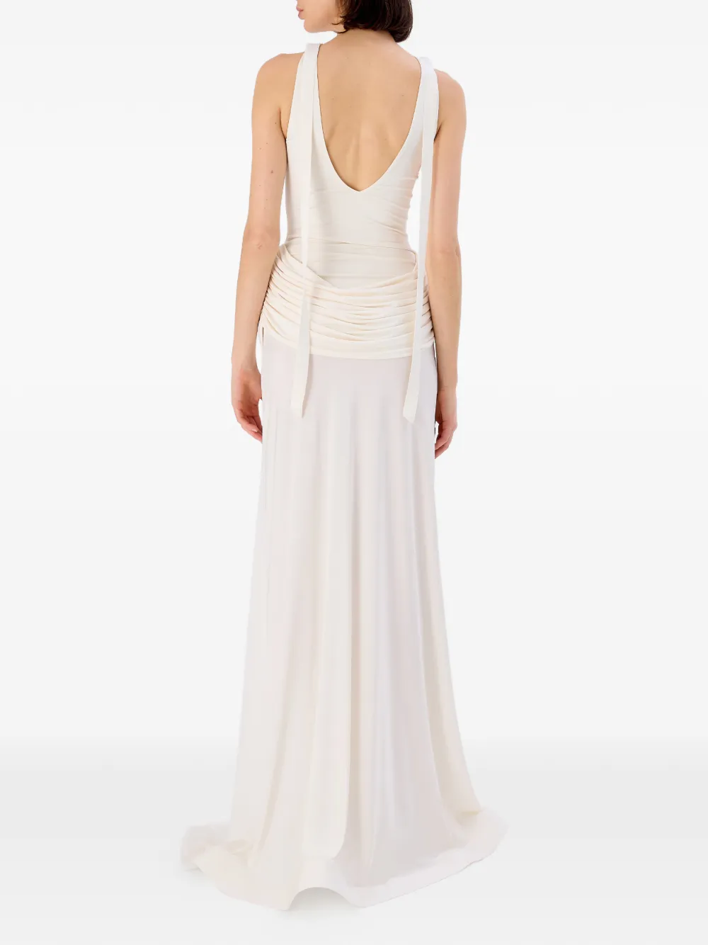 OCCLEUS Merelyn gedrapeerde maxi-jurk met split Beige