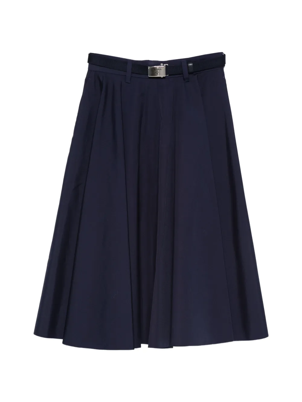 Prada A-line belted midi skirt - Blu