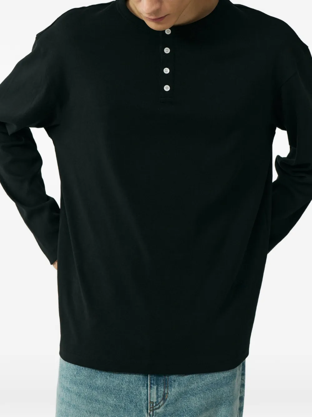  Dunst Buttoned Long-sleeve T-shirt - Black 