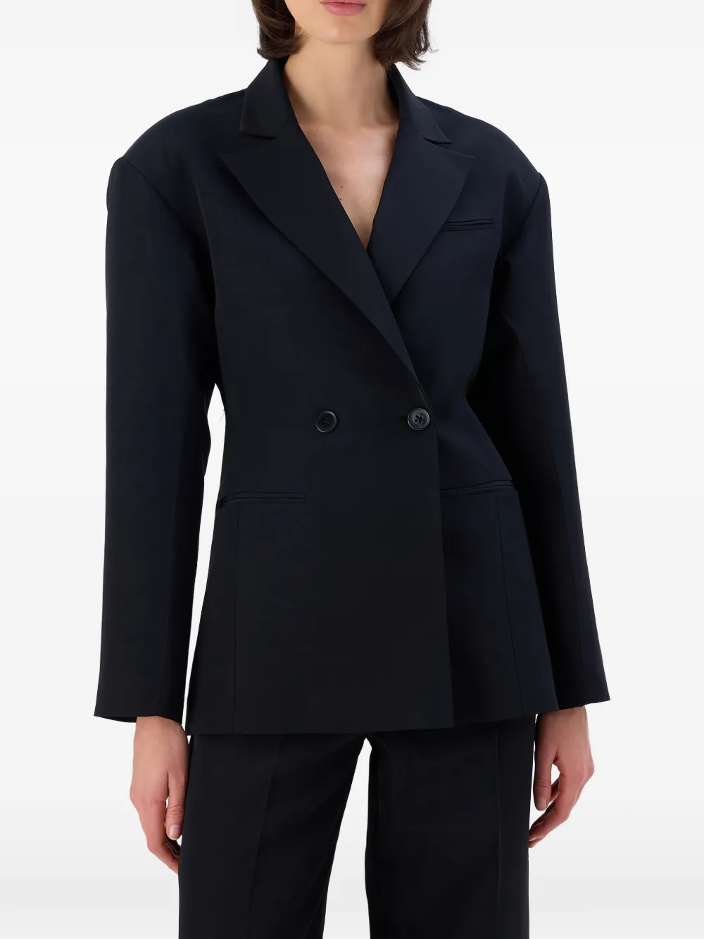 OCCLEUS Sky blazer met dubbele rij knopen Zwart