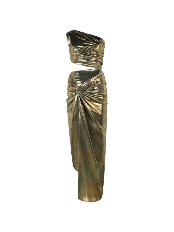 roberto cavalli one shoulder dress Roberto Cavalli 2000s Turquoise Blue Embellished One Shoulder Maxi Dress