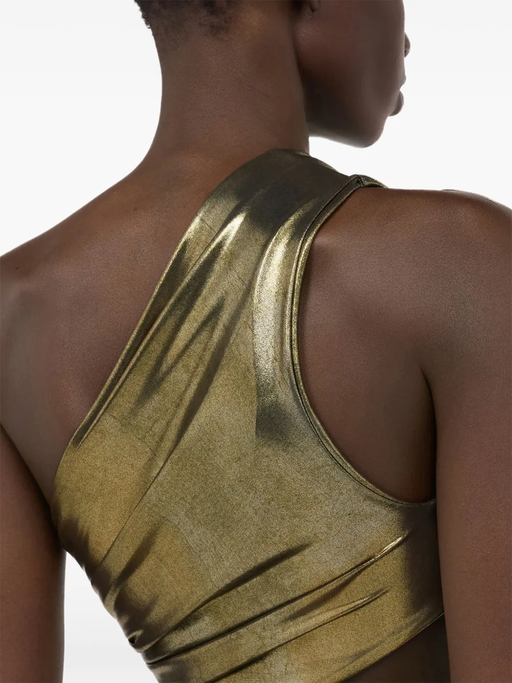 one-shoulder cut-out midi dress