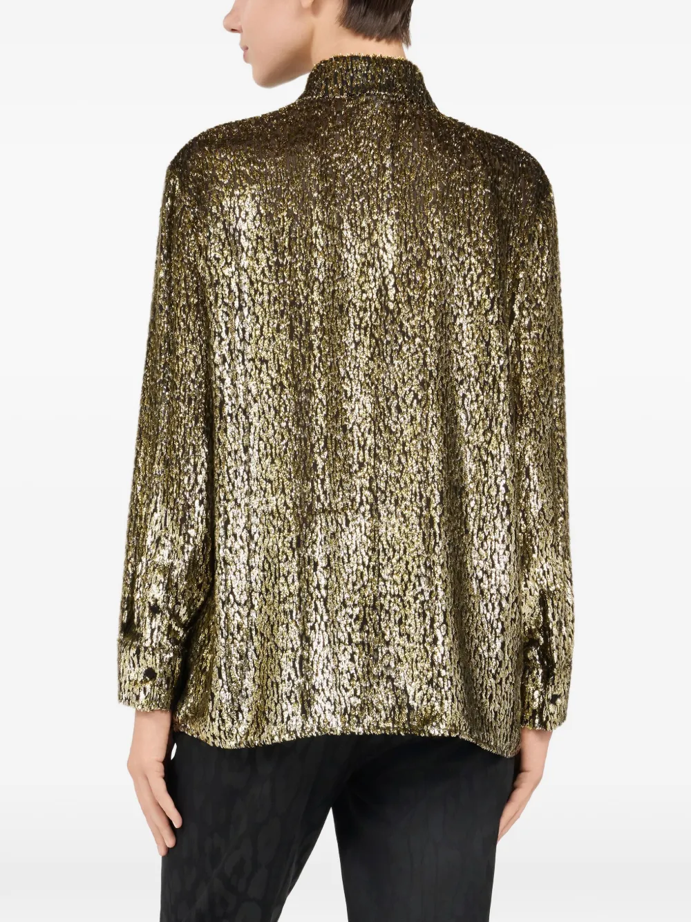Roberto Cavalli blouse met kraag Goud