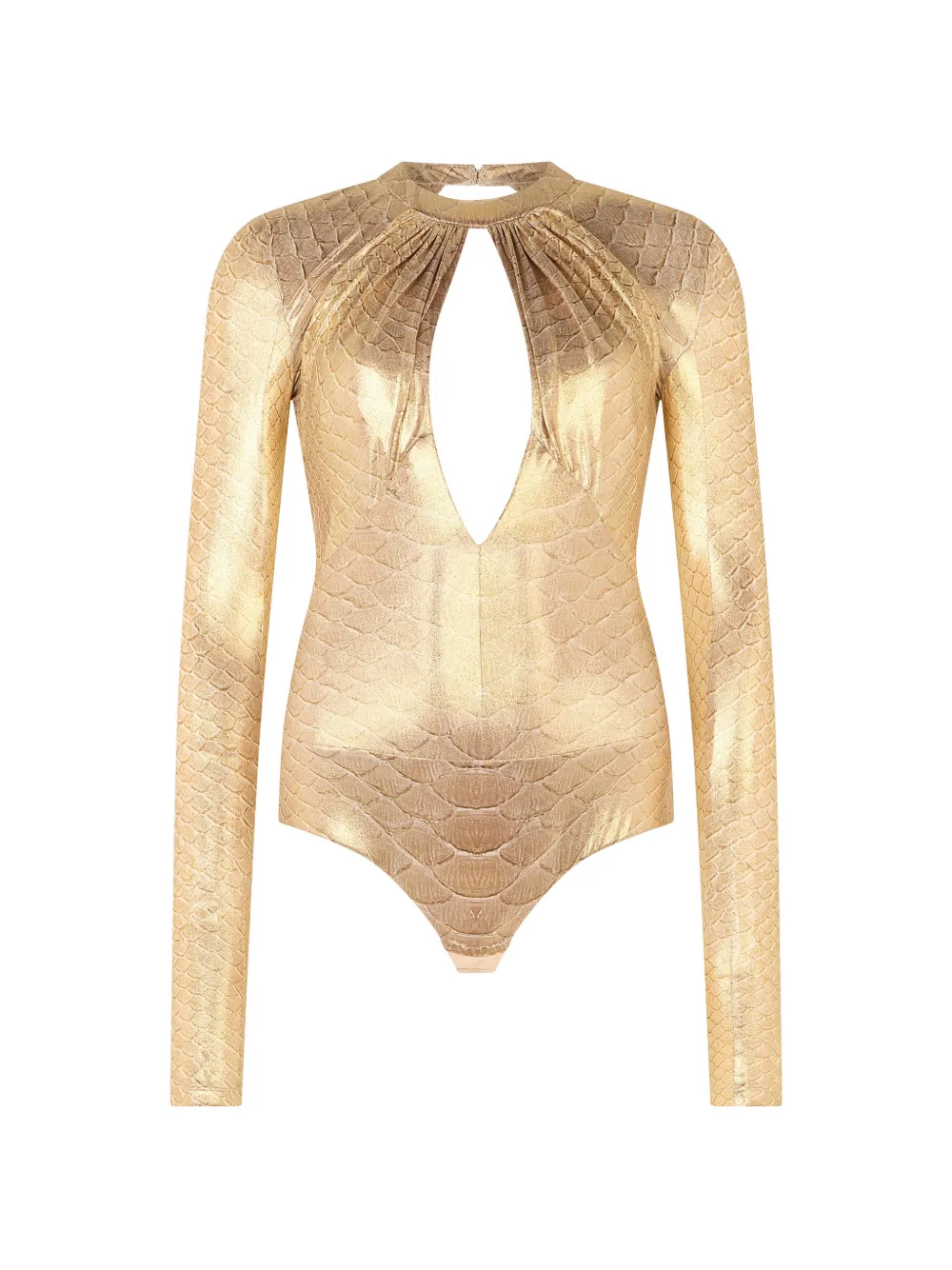 Roberto Cavalli scale print open back bodysuit - Oro