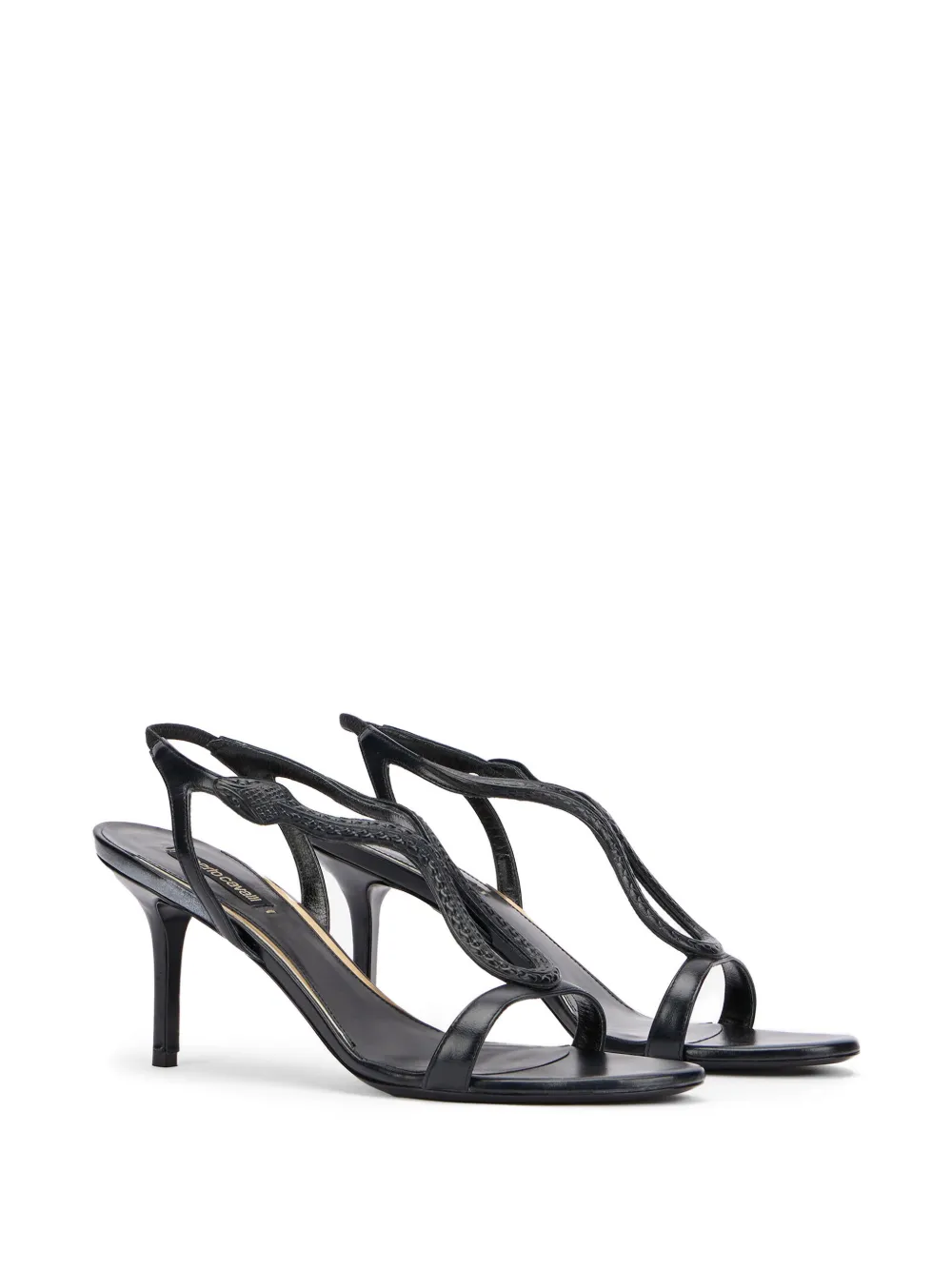 Roberto Cavalli t-strap sandals Zwart