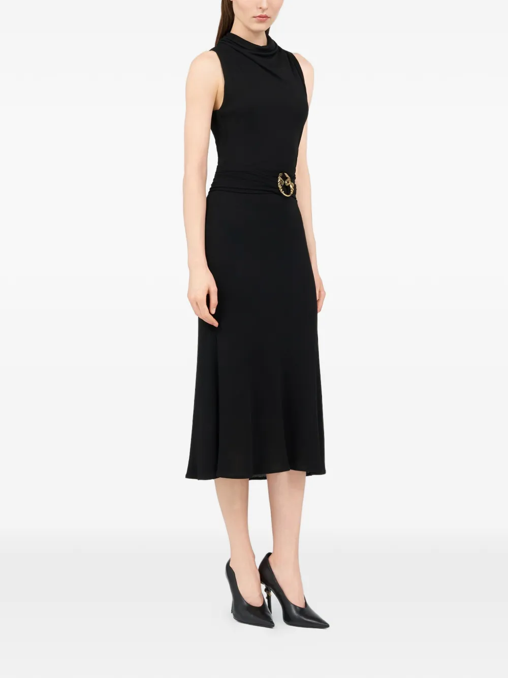 Roberto Cavalli Midi-jurk met slangendetail Zwart