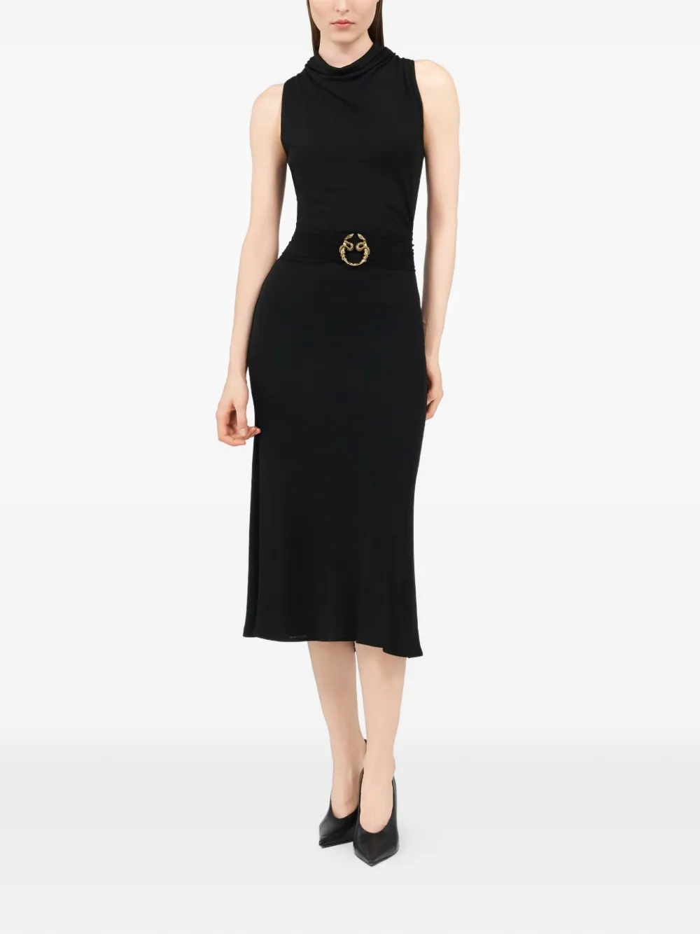 Roberto Cavalli Midi-jurk met slangendetail Zwart