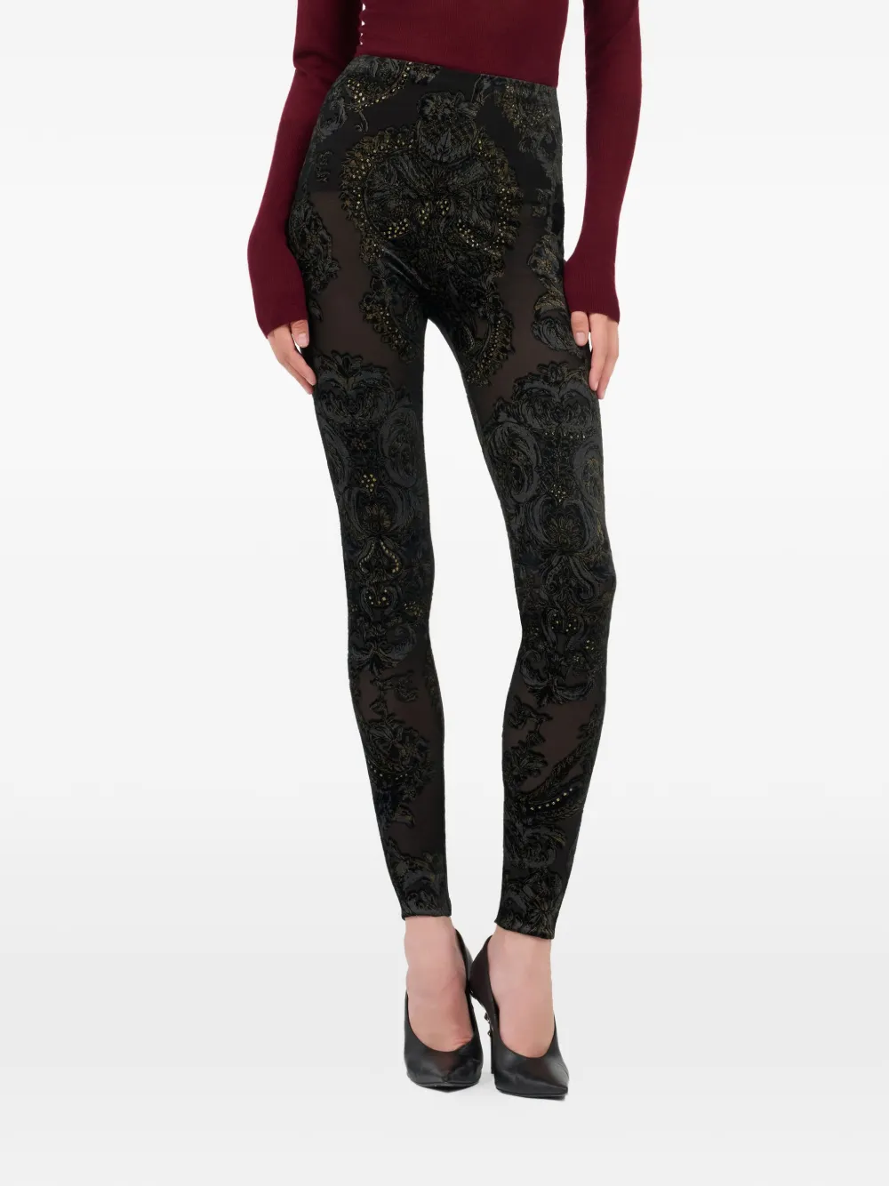 Roberto Cavalli ornamental-print leggings - Nero