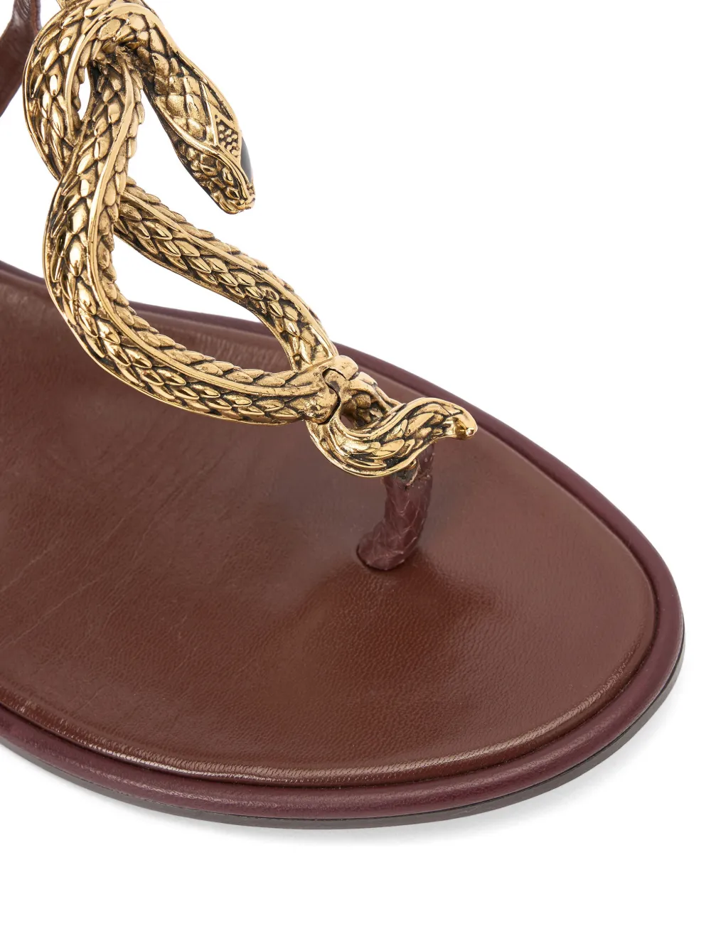 Roberto Cavalli snake-motif flat sandals Bruin