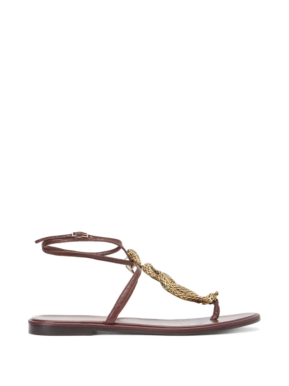 Roberto Cavalli snake-motif flat sandals Bruin