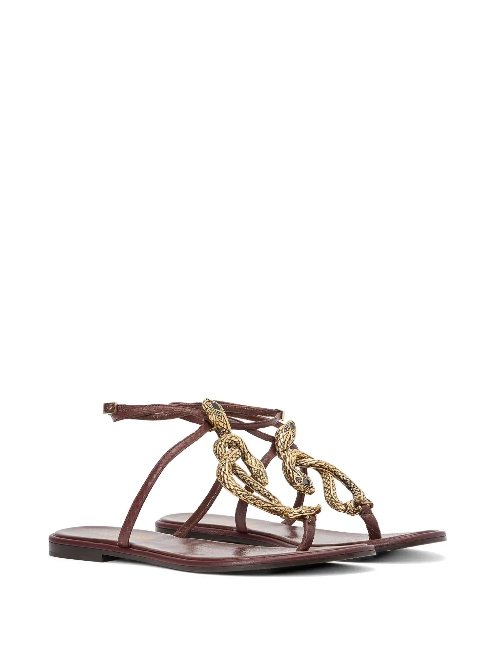 Roberto Cavalli snake-motif flat sandals Bruin