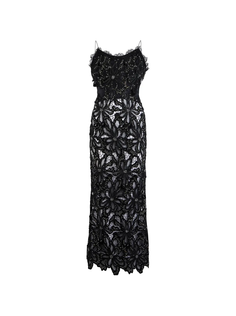 Roberto Cavalli lace-embellished maxi dress - Nero