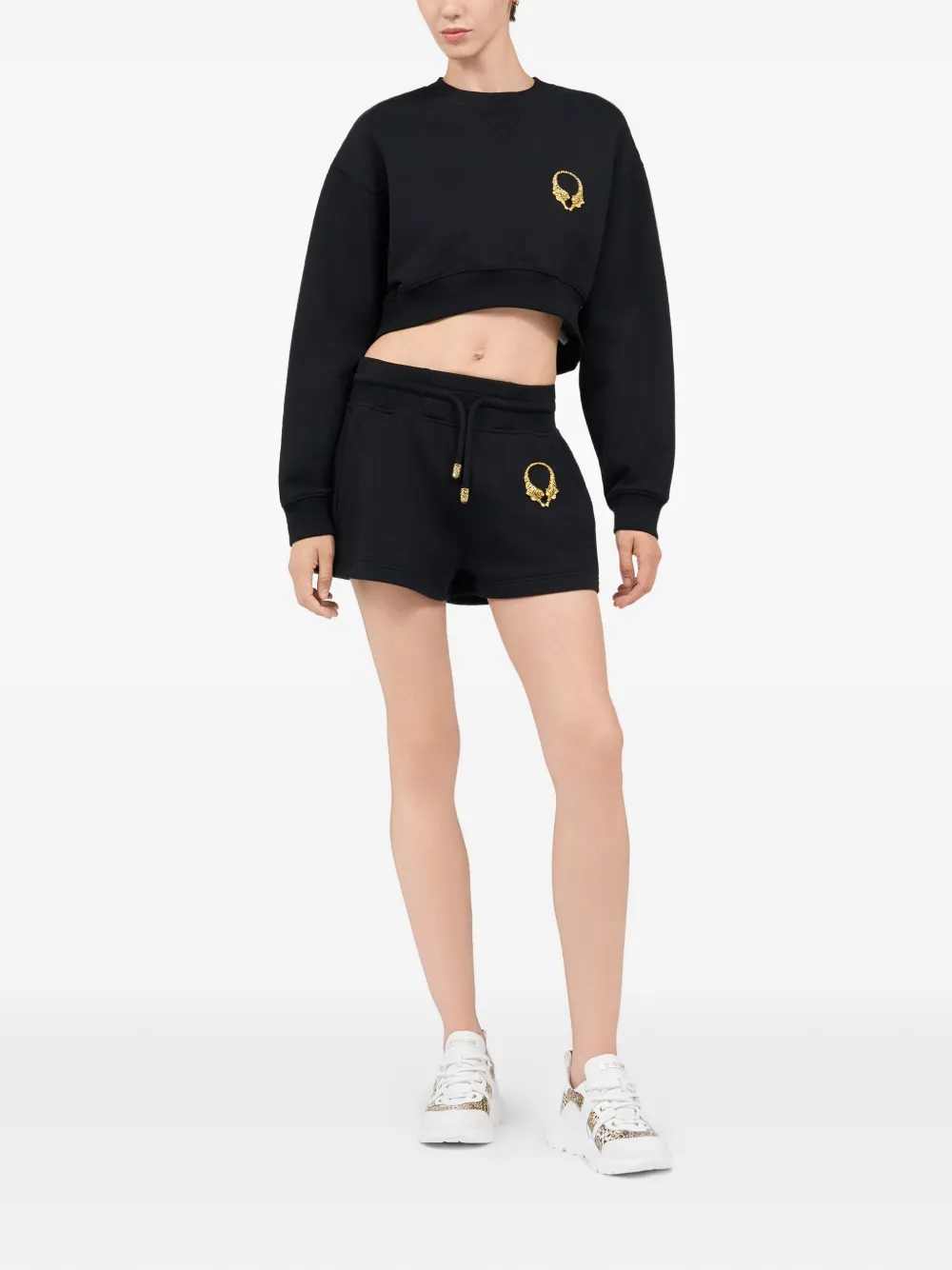Roberto Cavalli Cropped trui met tijgerpatroon Zwart
