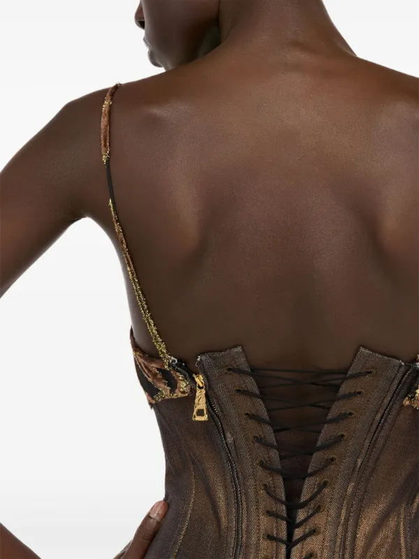 roberto cavalli leather bustier dress Roberto Cavalli, Spring/Summer 2003 Silk corset mini dress #devonaoki # robertocavalli #runway