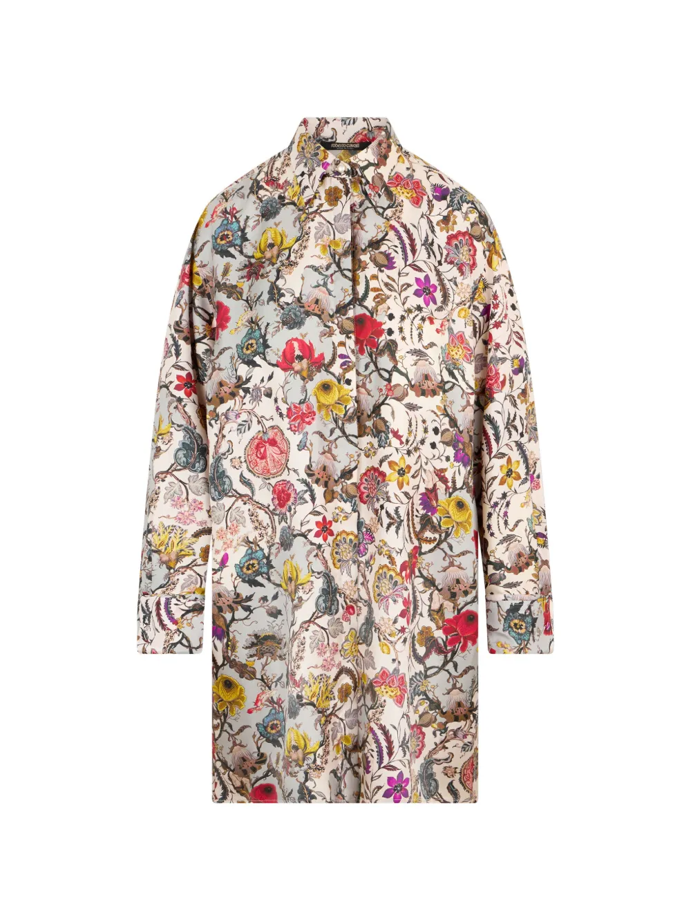 Roberto Cavalli floral-print mini dress - Toni neutri