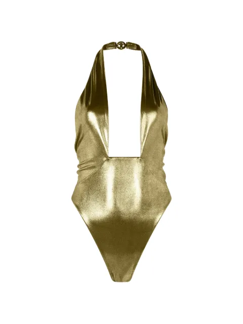 Roberto Cavalli traje de baño con cuello geométrico