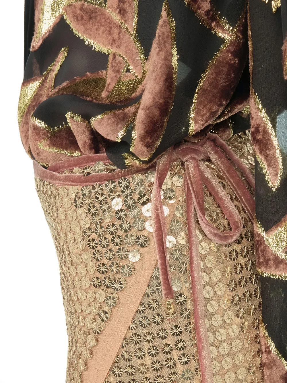 sequin fringed midi skirt