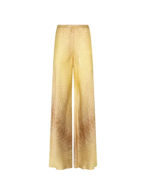Roberto Cavalli pantalon palazzo à imprimé serpent