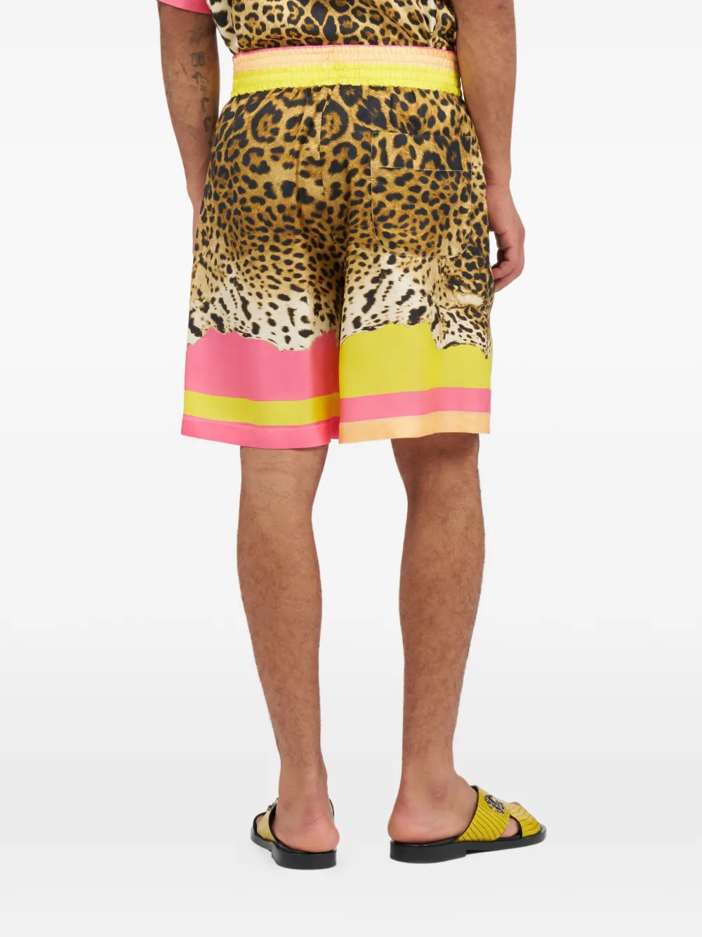 Roberto Cavalli Shorts met luipaardprint Bruin