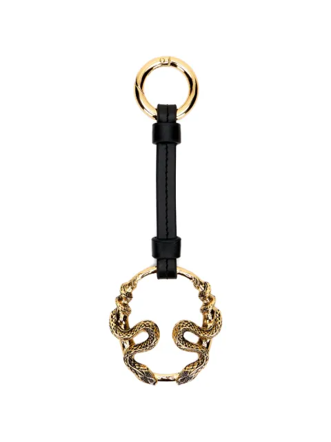 Roberto Cavalli snake-motif leather keyring