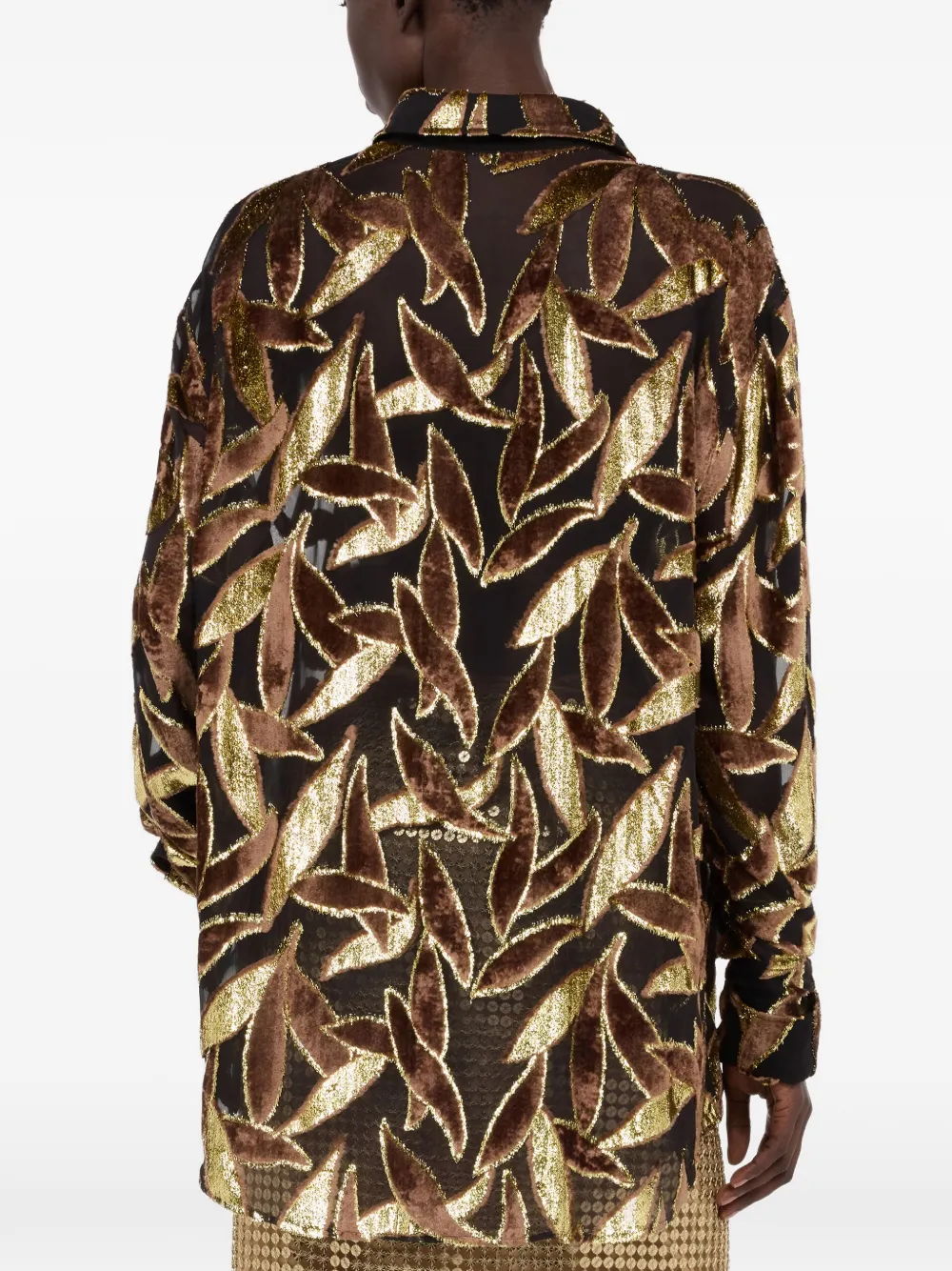 Roberto Cavalli Doorzichtige blouse met patroon Zwart