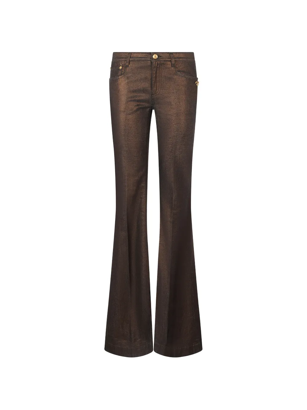 Roberto Cavalli Jeans svasati con effetto metallizzato - Marrone